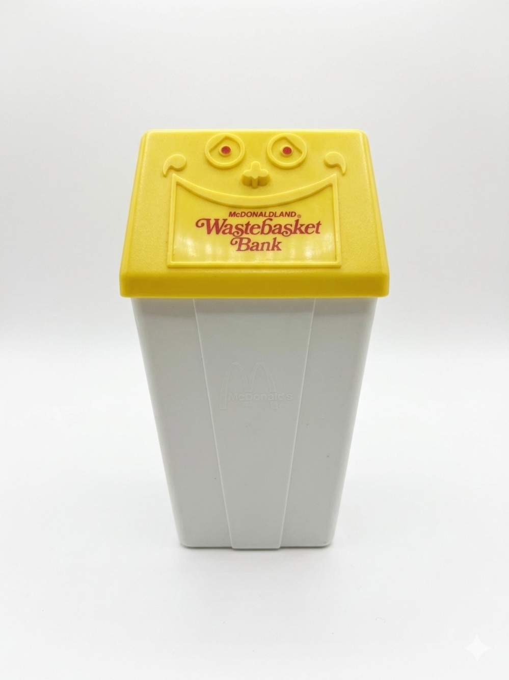 Vintage 1975 McDonald's Yellow & White McDonaldland Wastebasket Coin Bank